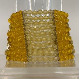 Ten Strand Yellow & Gold Bead Cuff-Style Bracelet on Elastic Cord